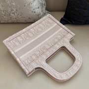 Dior Mini Book Tote Pink Embroided Bag 22.5cm - 4