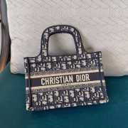 Dior Mini Book Tote Black Oblique Embroided Bag 22.5cm - 2