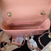 Chanel flap bag with gold buckle in pink 20cm - 4