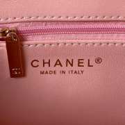 Chanel flap bag with gold buckle in pink 20cm - 3