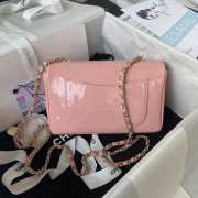 Chanel flap bag with gold buckle in pink 20cm - 2