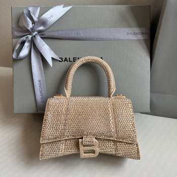 Balenciaga Hourglass bling bling in bronze gold 19x8x13cm