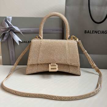 Balenciaga Hourglass bling bling in bronze gold 23x10x24cm