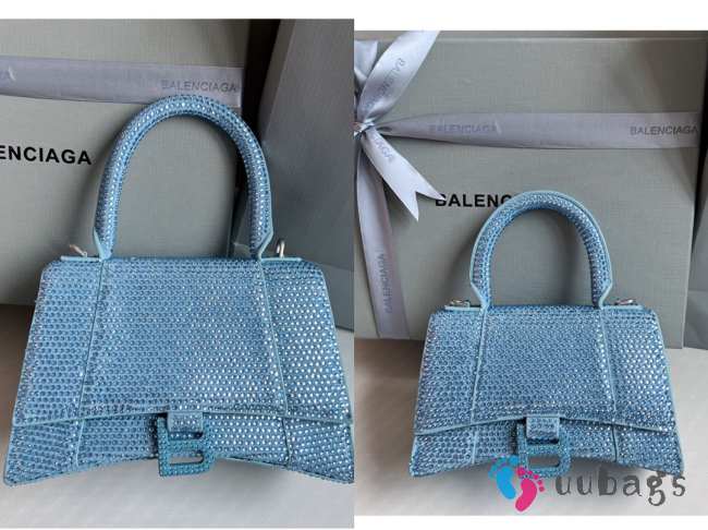 Balenciaga Hourglass bling bling in light blue 19x8x13cm - 1