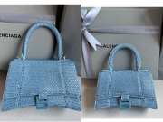 Balenciaga Hourglass bling bling in light blue 19x8x13cm - 1