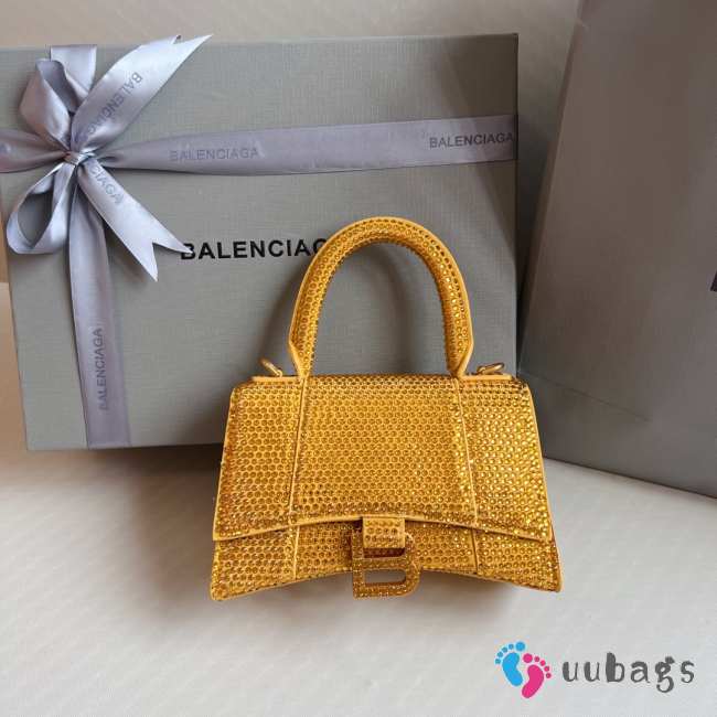 Balenciaga Hourglass bling bling in yellow 19x8x13cm - 1