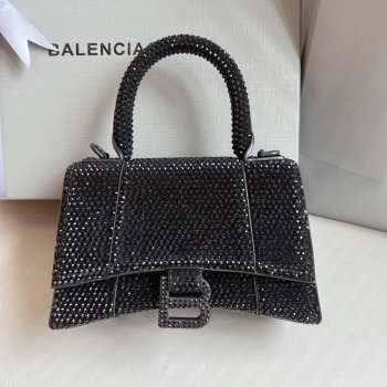 Balenciaga Hourglass bling bling in black 19x8x13cm