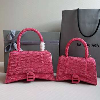 Balenciaga Hourglass bling bling in pink 19x8x13cm