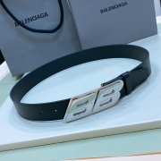 Balenciaga belt black calfskin with silver buckle width 3.4cm - 6