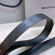 Balenciaga belt black calfskin with silver buckle width 3.4cm - 3