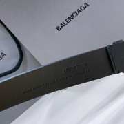 Balenciaga belt black calfskin with silver buckle width 3.4cm - 2