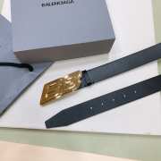 Balenciaga belt black calfskin with gold buckle width 3.4cm - 5