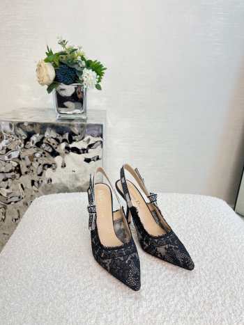 Dior Roses High Heels In Black 2/6.5/10cm