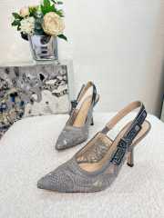 Dior Macramé High Heels In Gray 2/6.5/10cm  - 2