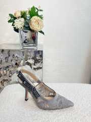 Dior Macramé High Heels In Gray 2/6.5/10cm  - 6