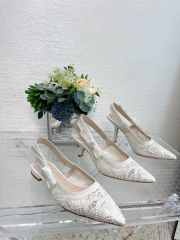 Dior Macramé High Heels In White 2/6.5/10cm - 1