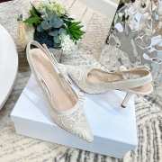 Dior Macramé High Heels In White 2/6.5/10cm - 4