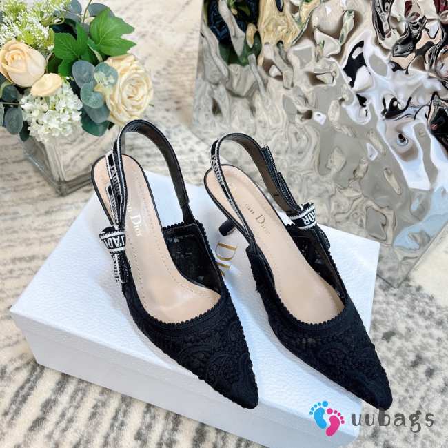 Dior Macramé High Heels In Black 2/6.5/10cm - 1