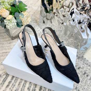 Dior Macramé High Heels In Black 2/6.5/10cm