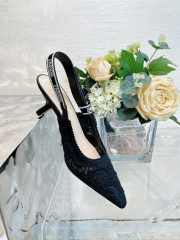 Dior Macramé High Heels In Black 2/6.5/10cm - 6