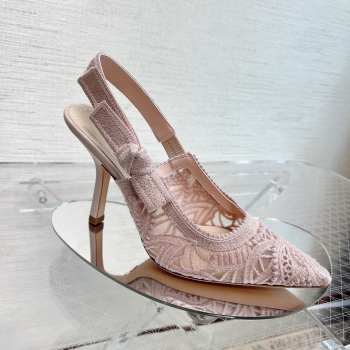 Dior Macramé High Heels In Pink 2/6.5/10cm