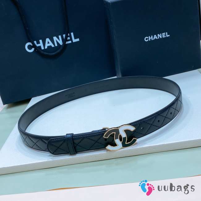 Chanel copper buckle belt in black width 3cm - 1