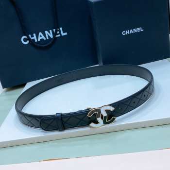 Chanel copper buckle belt in black width 3cm