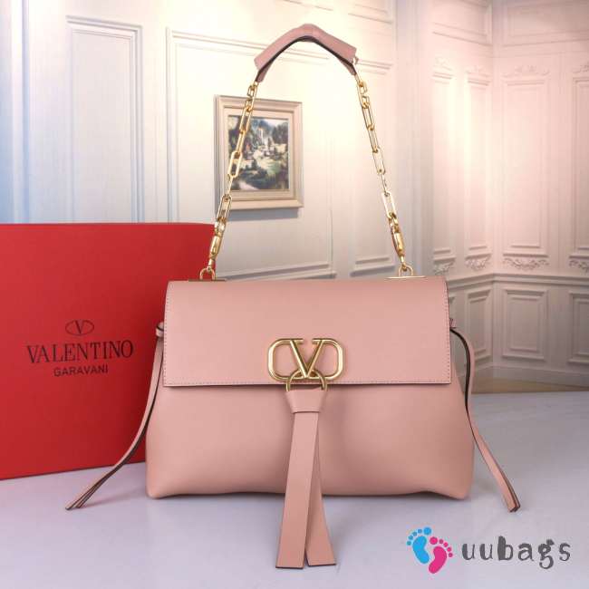 Valentino Garavani Vring In Pink With Gold Buckle 30x22x12cm - 1