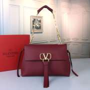 Valentino Garavani Vring In Red With Gold Buckle 30x22x12cm - 1