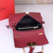 Valentino Garavani Vring In Red With Gold Buckle 30x22x12cm - 4