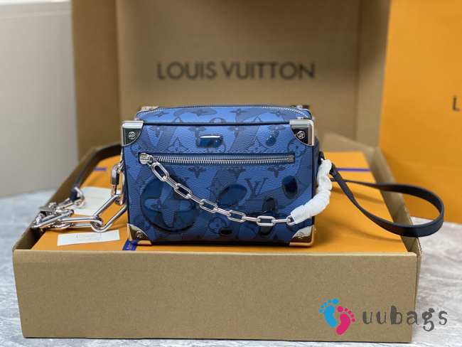 LV Mini Soft Trunk Handbag In Blue 18.5x13x8cm - 1