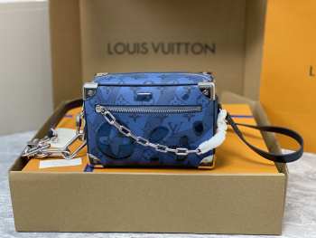 LV Mini Soft Trunk Handbag In Blue 18.5x13x8cm