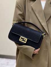 Fendi Baguette Black 0159A 27×6×14cm - 6