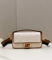 Fendi Baguette White 0159A 27×6×14cm - 1