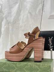 Gucci high heeled sandal in brown 12cm - 4