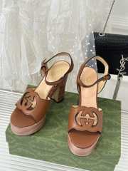 Gucci high heeled sandal in brown 12cm - 3