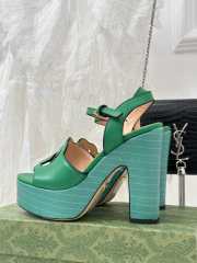 Gucci high heeled sandal in green 12cm - 5