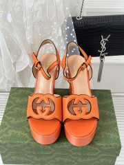 Gucci high heeled sandal in orange 12cm - 6