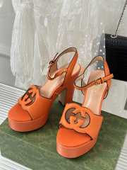 Gucci high heeled sandal in orange 12cm - 4