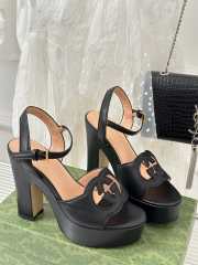 Gucci high heeled sandal in full black 12cm - 1