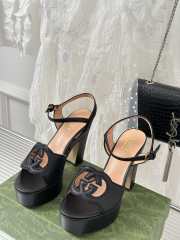 Gucci high heeled sandal in full black 12cm - 6