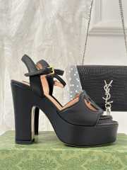 Gucci high heeled sandal in full black 12cm - 3