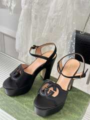 Gucci high heeled sandal in full black 12cm - 2