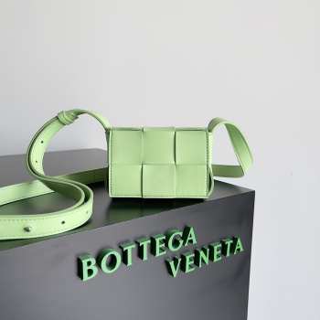 Bottega Veneta Mini Cassette Bag In Light Green 12x8x4cm