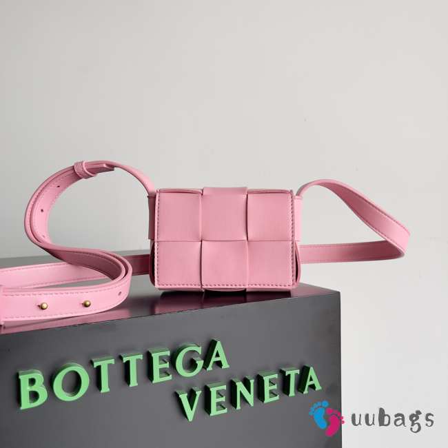 Bottega Veneta Mini Cassette Bag In Pink 12x8x4cm - 1