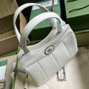 Gucci Petite GG Leather Tote Bag In White 28x21x6.5cm - 2