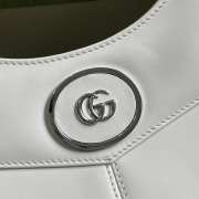 Gucci Petite GG Leather Tote Bag In White 28x21x6.5cm - 6