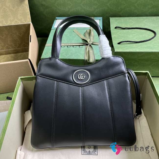 Gucci Petite GG Leather Tote Bag In Black 28x21x6.5cm - 1