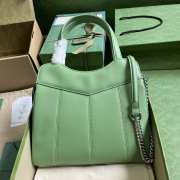 Gucci Petite GG Leather Tote Bag In Green 28x21x6.5cm - 4