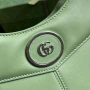 Gucci Petite GG Leather Tote Bag In Green 28x21x6.5cm - 5